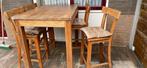 Teak-houten bar tafel met stoelen, Antiek en Kunst, Ophalen of Verzenden