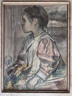 Marinus van der Maarel voorstudie Bloemenmeisje b48,5xh64, Antiek en Kunst, Kunst | Schilderijen | Klassiek, Ophalen