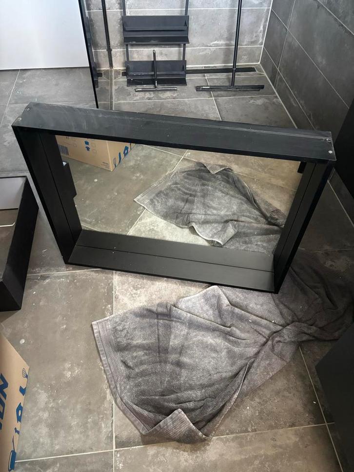 Maxaro Spiegel - LED onder en boven + IR sensor - Mat Zwart, Huis en Inrichting, Woonaccessoires | Spiegels, Zo goed als nieuw