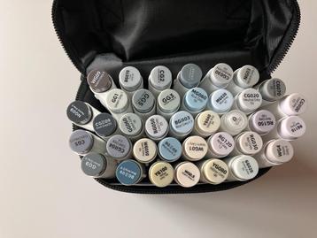 Ohuhu GREY TONE alcohol markers - dual tip 36 stuks  beschikbaar voor biedingen