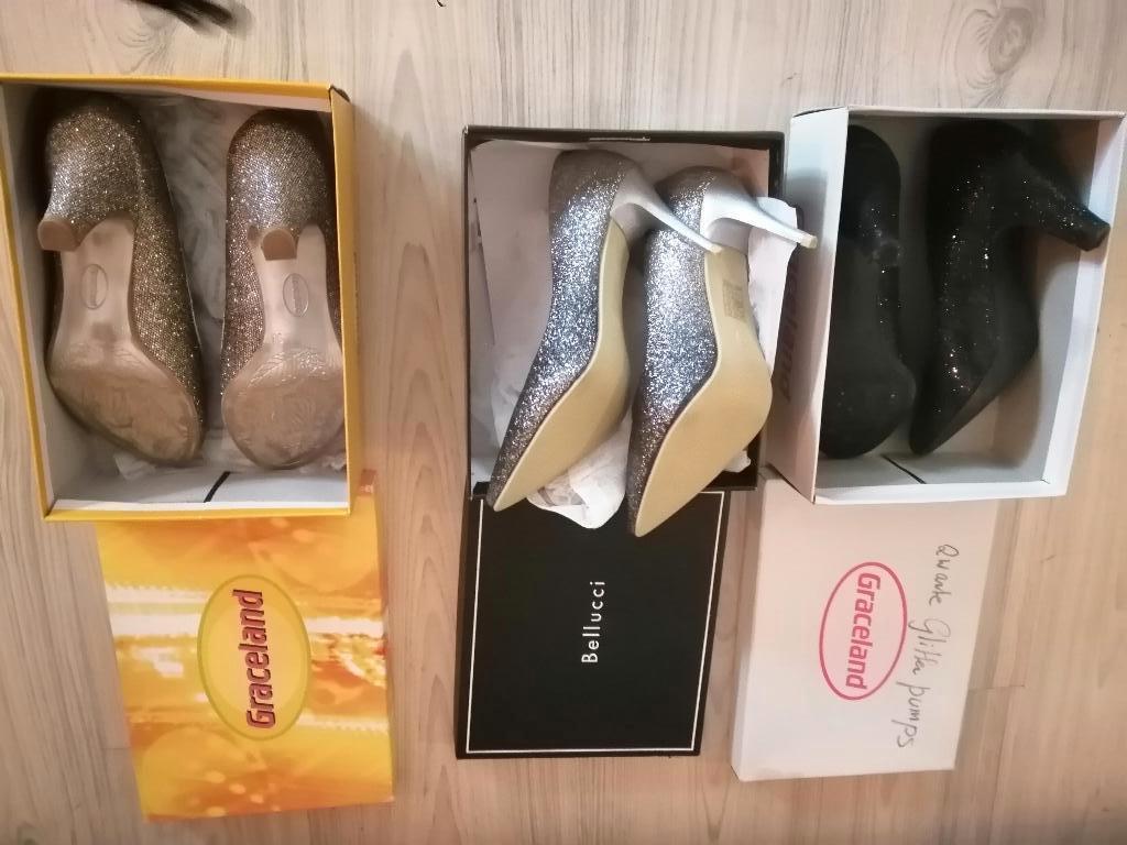 3 paar glitterschoenen met hak, Ophalen, Overige kleuren, Zo goed als nieuw, Graceland