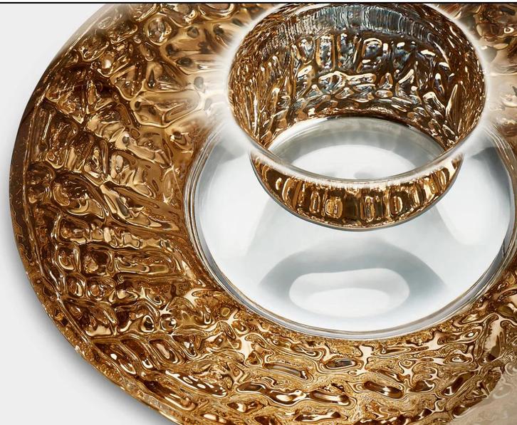 2 x 🆕 Orrefors Zweden Theelichthouders Goudkleurig, Huis en Inrichting, Woonaccessoires | Kandelaars en Kaarsen, Zo goed als nieuw