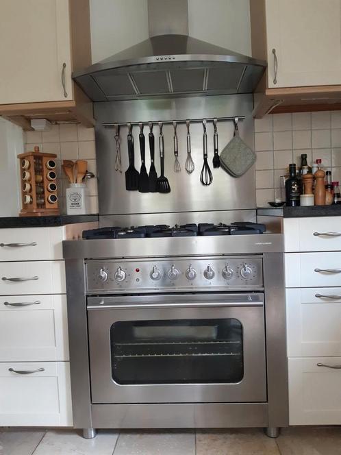 Fornuis RVS met wokbrander en oven, Huis en Inrichting, Keuken | Complete keukens, Gebruikt, Overige typen, Overige kleuren, Ophalen