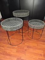 Bijzet tafeltjes ( set van 3 )., Huis en Inrichting, Tafels | Bijzettafels, Overige materialen, Minder dan 55 cm, Rond, Zo goed als nieuw