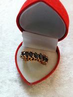 Mooie Goud Doublé Bandring met Blauwe kristallen, Verzenden, Overige materialen, Ring, Verguld