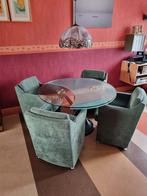 Rolf Benz etkamer tafel met stoelen, Glas, Industrieel design, 100 tot 150 cm, 150 tot 200 cm