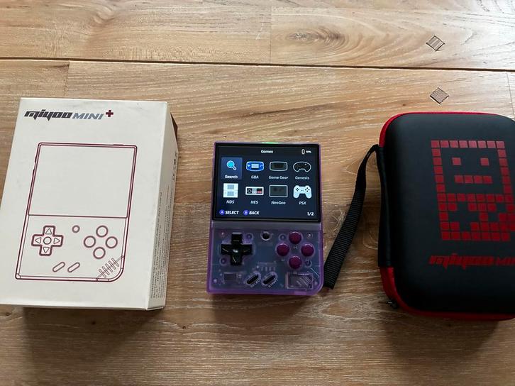 Miyoo Mini Plus - handheld game console - Onion OS + Games!, Spelcomputers en Games, Spelcomputers | Overige, Zo goed als nieuw