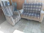 2zitsbank en stoel  bank l160 b50 h100cm zithoogte 45cm vle, Huis en Inrichting, Ophalen, Zo goed als nieuw, 75 tot 100 cm