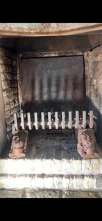 Openhaardenset, bokken, rooster, achterplaat, Huis en Inrichting, Haarden, Ophalen of Verzenden, Gebruikt, Vrijstaande haard, Houthaard