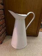 Charmante oude emaille lampetkan - Wit met zwarte rand, Ophalen of Verzenden