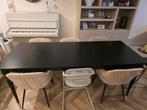 Zwarte Eettafel 4-8 persoons uitschuifbaar, Huis en Inrichting, Tafels | Eettafels, Ophalen, Gebruikt, 100 tot 150 cm, Vijf personen of meer