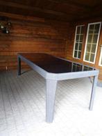 KOOPJE  Grote Tuintafel met glasplaat, Ophalen, Gebruikt, Rechthoekig, Overige materialen