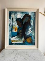 Vintage schilderij abstract Scandinavisch ‘Two Sisters, Antiek en Kunst, Ophalen