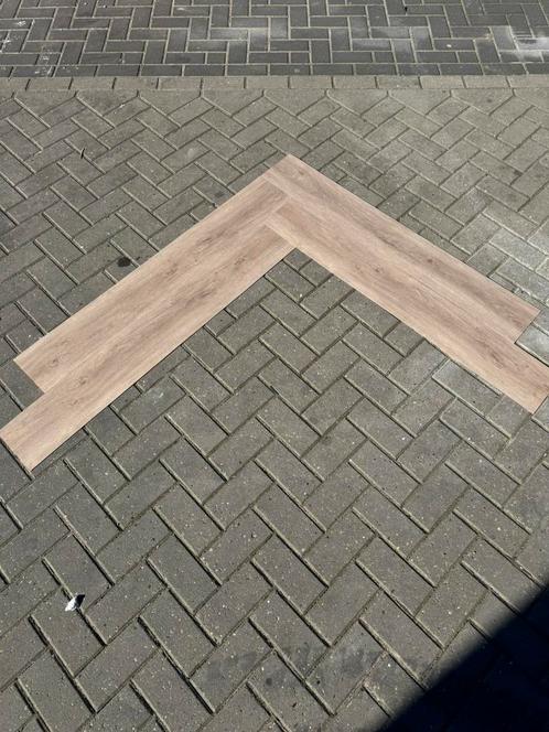 Visgraat PVC Lijm PVC restpartij grote visgraat, Huis en Inrichting, Stoffering | Vloerbedekking, Nieuw, Overige typen, Beige