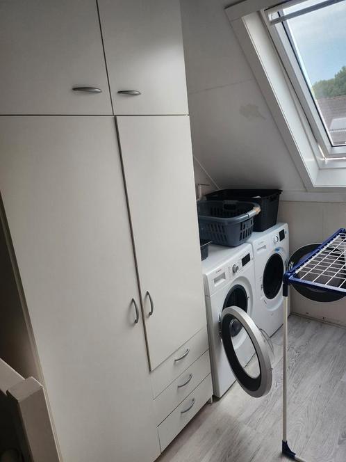 Kast met Topkast - Witte Opbergkast, Huis en Inrichting, Kasten | Kledingkasten, Gebruikt, 200 cm of meer, 50 tot 100 cm, 50 tot 75 cm