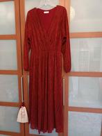 Prachtige gelegenheids jurk maat 44 diep rood/glittertje, Maat 42/44 (L), Ophalen of Verzenden, Zo goed als nieuw, Rood