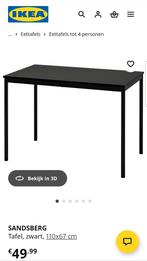 Zwarte tafel Sandsberg Ikea, Ophalen, Overige materialen, Gebruikt, 100 tot 150 cm