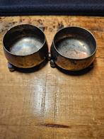 Twee antieke verzilverde zoutvaatjes, Ophalen of Verzenden, Zilver