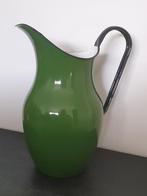 Vintage groene emaille kan - 27 cm, Ophalen of Verzenden