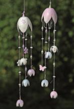 Decoratie hanger met bloemen en vlinders, pastel rose wit, Ophalen of Verzenden, Nieuw