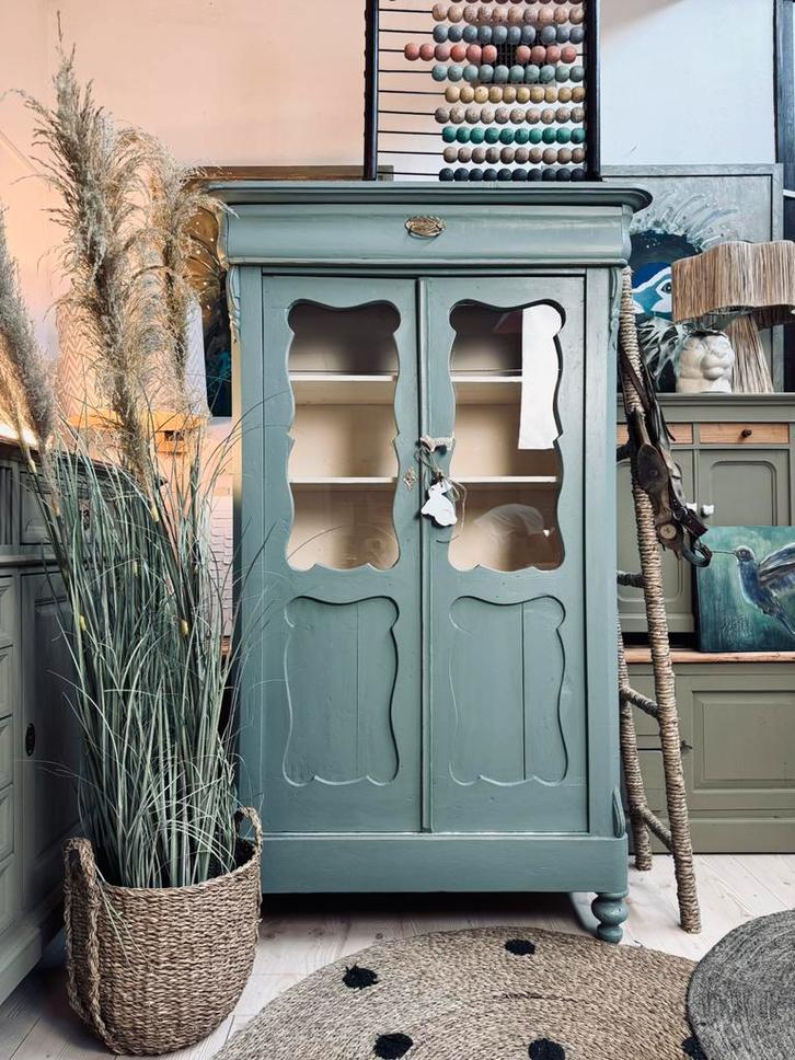 Biedermeier buffetkast meidenkast vitrinekast linnenkast, Huis en Inrichting, Kasten | Ladekasten, Zo goed als nieuw, 200 cm of meer