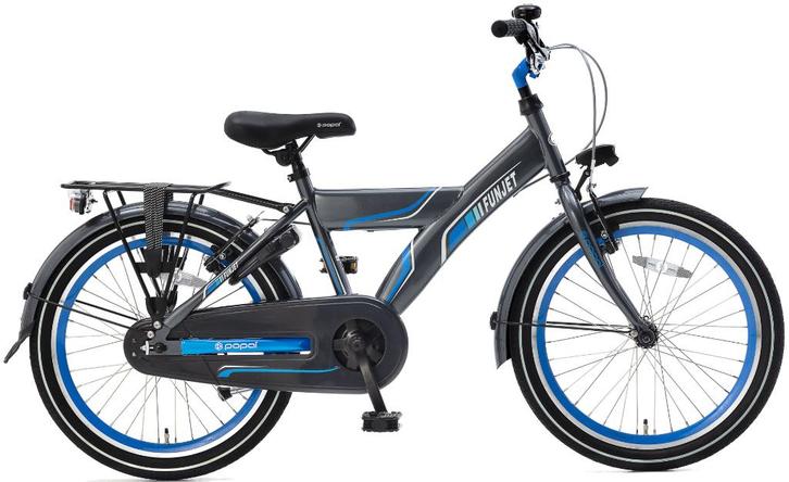 Jongensfiets Popal Funjet grijs/blauw wielmaat 20 inch, Fietsen en Brommers, Fietsen | Jongens, Gebruikt, 20 inch, Handrem, Ophalen