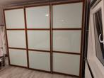 Grote Slaapkamer kast rood bruin kersenhout met melkglas, Ophalen, 200 cm of meer, 200 cm of meer, 50 tot 75 cm