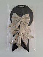 Feestartikel strik goudkleurig met glitters - geheel NIEUW, Ophalen of Verzenden, Nieuw, Feestartikel, Kerst of Sinterklaas