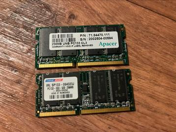 2 x 256 mb SDram 133 mhz. so-simm beschikbaar voor biedingen