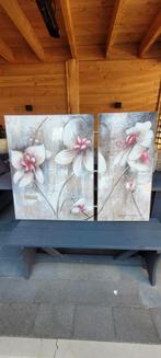 Paramount Schilderij - 2 Delen - Bloemen, Antiek en Kunst, Kunst | Schilderijen | Modern, Ophalen of Verzenden