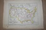 Antieke kaart - Ver. Staten Noord-Amerika - Ca 1860 !!, Boeken, Atlassen en Landkaarten, Nederland, Gelezen, Ophalen of Verzenden
