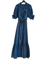 Mooie maxi dress met roesjes en stroken, Ophalen of Verzenden, Zo goed als nieuw, Onder de knie