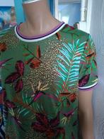 Leuk groen shirt met bloemen bladeren True spirit 40 42, Maat 42/44 (L), Ophalen of Verzenden, Korte mouw, Groen