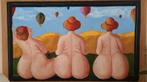 Handgeschilderd acryl schilderij;drie schoonheden, Ophalen