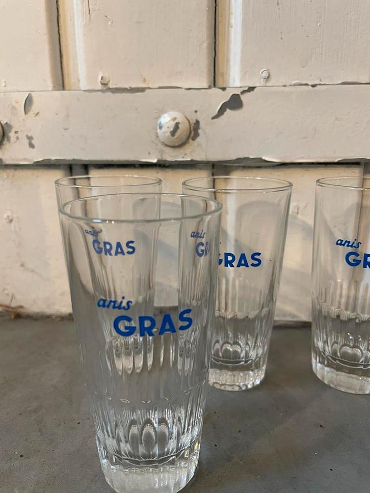 5 Anis Gras Pastis Glazen, Antiek en Kunst, Antiek | Glas en Kristal, Ophalen of Verzenden