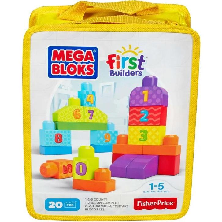 Mega Bloks First Builders 1-2-3 Count - 20 stuks NIEUW, Kinderen en Baby's, Speelgoed | Bouwstenen, Nieuw, Megabloks, Ophalen of Verzenden