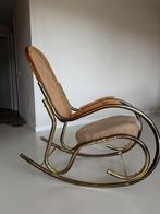 Rotan messing schommelstoel, Huis en Inrichting, Fauteuils, Ophalen, Zo goed als nieuw, 50 tot 75 cm