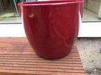 Donkerrode grote bloempot, Tuin en Terras, Bloempotten, Rond, Zo goed als nieuw, Minder dan 40 cm, Aardewerk