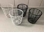 Ijzeren mandjes klein wit/zwart, Ophalen, Zwart, Zo goed als nieuw, Metaal