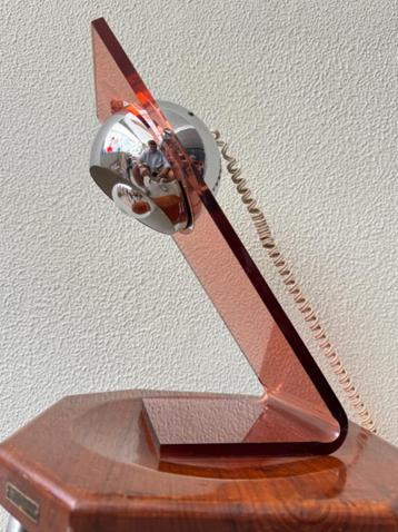 Fase Space Age Rode Acryl Chrome Eyeball Tafellamp  beschikbaar voor biedingen