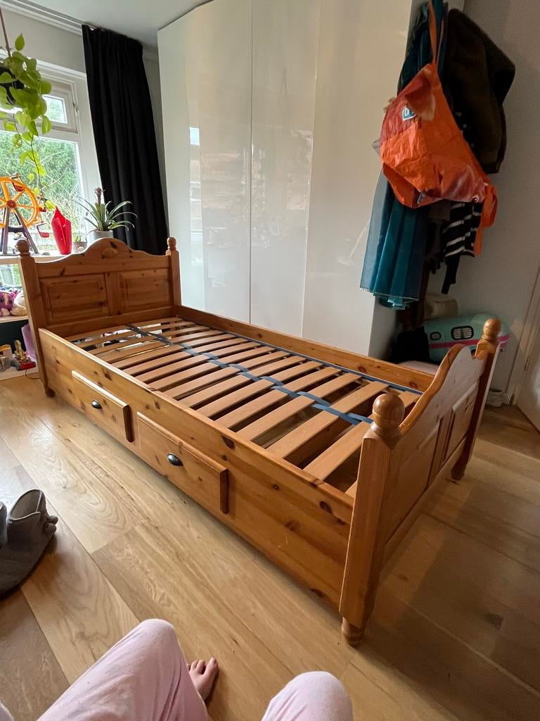 Kinderbed Novalat Vroomshoop - Massief Hout 90x200, Ophalen, Gebruikt, 90 cm, Eenpersoons