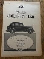 Wolseley 14/60 originele advertentie 1946 vintage, Ophalen of Verzenden, Gelezen, Overige merken