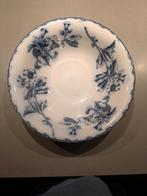Antieke Schaal met Blauwe Bloemen, Ophalen of Verzenden