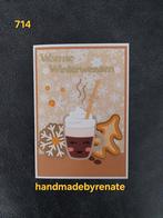 Nr. 714 Handgemaakte kerstkaart warme winterwensen, Ophalen of Verzenden, Nieuw, Overige thema's