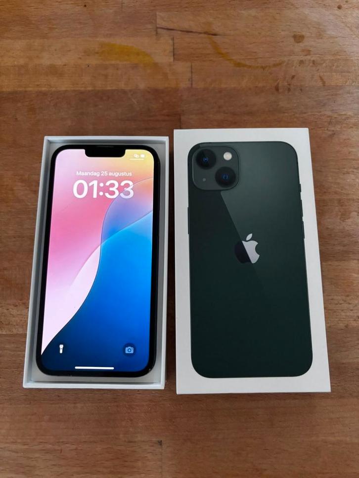 iPhone 13 128 GB Midnight - Zo goed als nieuw + doos, Telecommunicatie, Mobiele telefoons | Apple iPhone, Zo goed als nieuw, 128 GB