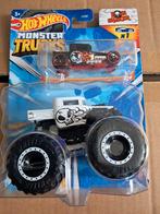 Hot Wheels Monster Trucks Bone Shaker met extra wagen, Hobby en Vrije tijd, Modelauto's | Overige schalen, Ophalen of Verzenden