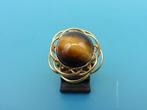 Gouden damesring met tijgeroog                           G41, Gebruikt, Overige kleuren, ., Ophalen of Verzenden