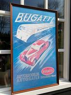 Oude Bugatti Poster Trein & Auto, Verzamelen, Ophalen of Verzenden, Rechthoekig Staand