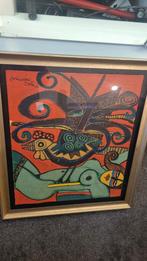 Cornielle Kunstwerk -groene  vrouw  Kleurrijk en Uniek!, Antiek en Kunst, Ophalen of Verzenden