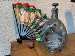 Vintage Oosterse Tinnen Fles Waaier Tempel Foo Dog, Ophalen of Verzenden